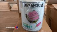 Quantity of Ronseal pink garden paint