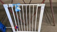 Stair safety gate with fixings that can be put up & taken down as and when needed no need to drill wall