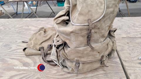 Vintage rucksack and Army bag