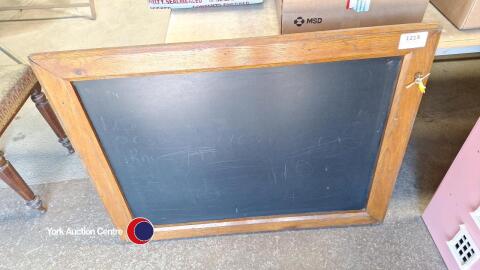 Vintage chalk board with wooden frame, 39in w x 30in