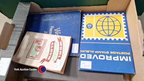 Collection of stamp albums and contents
