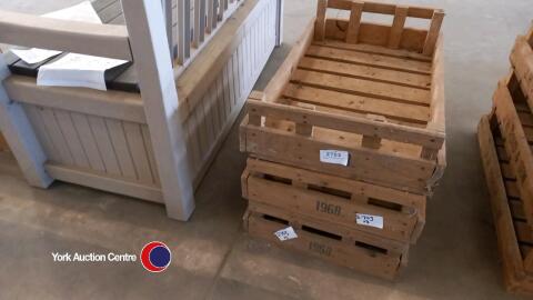 3 x old wooden potato boxes