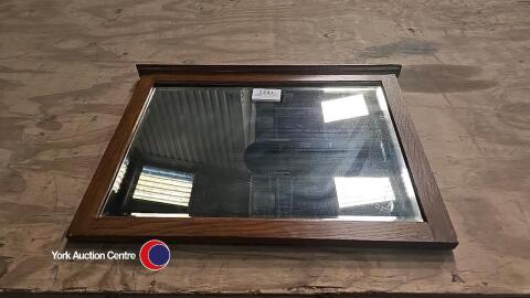Vintage oak bevelled mirror
