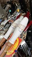 Box of assorted pans plus quantity of cutlery and utensils - 3