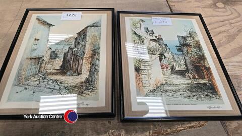 2 x signed seaside prints
