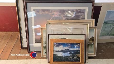 Quantity of pictures and prints inc signed print and needlework art