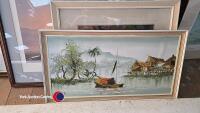 Quantity of pictures and prints inc signed print and needlework art - 5