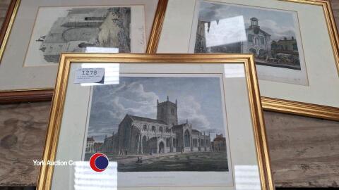 3 x gold framed local scene prints