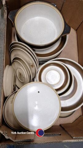 Box of assorted Denby tableware