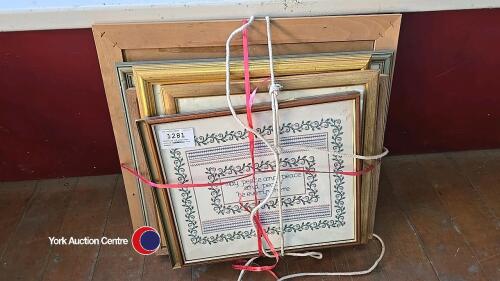 Quantity of pictures, prints and mirror inc Sampler