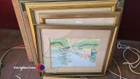 Quantity of pictures, prints and mirror inc Sampler - 2