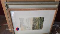Quantity of pictures, prints and mirror inc Sampler - 5