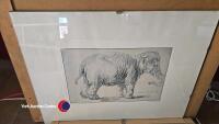 Quantity of pictures, prints and mirror inc Sampler - 8