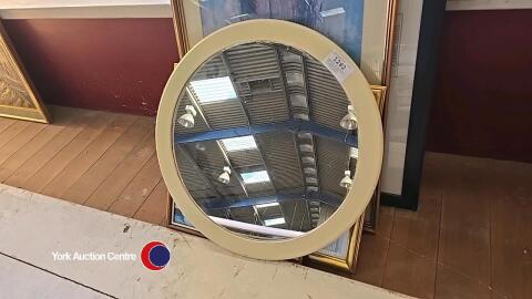 Quantity of pictures and prints plus circular mirror