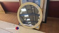 Quantity of pictures and prints plus circular mirror