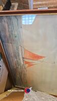 4 x watercolour paintings of fish plus a watercolour of sailing boat - 5