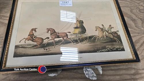 Regency coloured lithograph 1810, Tandem of the Past