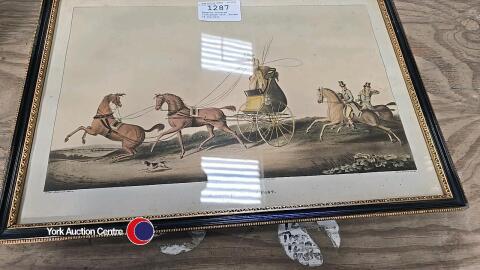 Regency coloured lithograph 1810, Tandem of the Past