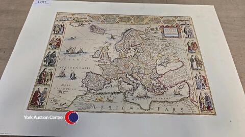 Unframed map of Europe