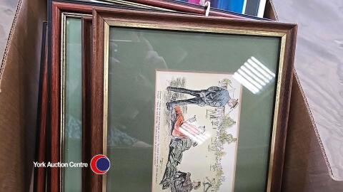 Box of framed prints
