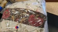 Large quantity of curtain fabric and two curtain tie-backs in different fabric - 3
