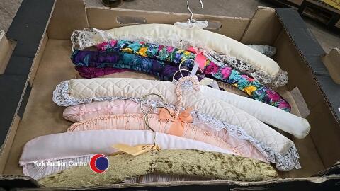 10 x vintage covered coat hangers