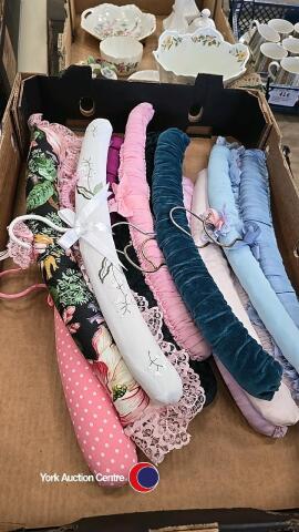 10 x vintage covered coat hangers