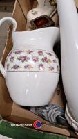 2 x boxes of household ornaments inc vases and bedside lamp - 2