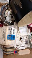 2 x boxes of household ornaments inc vases and bedside lamp - 3