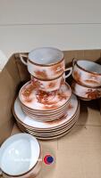 Box of Japanese Lithophane pottery tableware - 2