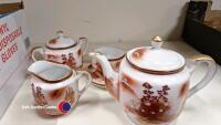 Box of Japanese Lithophane pottery tableware - 3