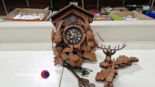 German carved wooden cuckoo clock
