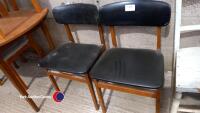2 x Dining chairs, wood chair and wicker storage unit - 2
