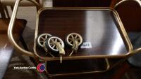 Hostess trolley, small side table and wicker chair - 4