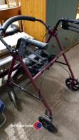 Coffee table with latted bath board, mobility walker and shopping trolley - 2