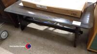 Coffee table with latted bath board, mobility walker and shopping trolley - 5