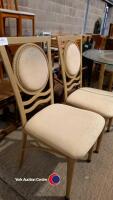 4 x metal/fabric dining chairs and glass top dining table - 2