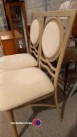 4 x metal/fabric dining chairs and glass top dining table - 3