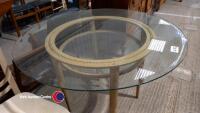4 x metal/fabric dining chairs and glass top dining table - 5