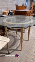 4 x metal/fabric dining chairs and glass top dining table - 6