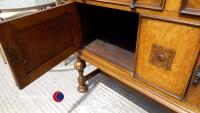 Oak sideboard, 2 drawer, 2 cupboards with carved detailing dimensions 122 cm x depth 47 cm x 113cm - 5