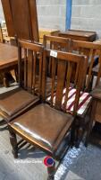 5 leaf top extending wooden dining table and 4 chairs - 2
