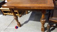 5 leaf top extending wooden dining table and 4 chairs - 4