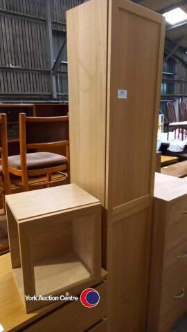 Tall slim cupboard with glass door top