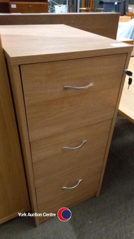 3 drawer wooden filing cabinet