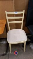 Wood/metal bed table plus painted wooden chair - 2