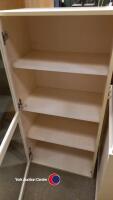 Wooden painted 3 tier cupboard with glass doors - 2