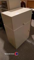 Wooden painted 3 tier cupboard with glass doors - 4