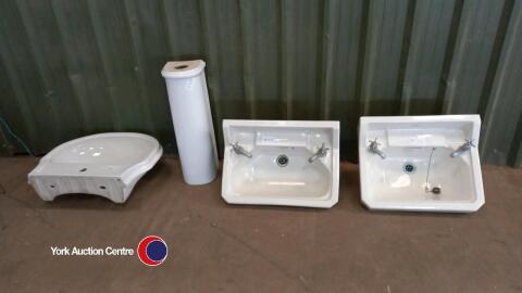 3 x pot handbasins with taps