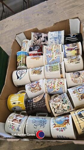 Box of commemorative ware